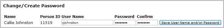 Change/Create Password